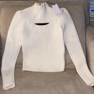 Carven Italy Peek-A-Boo Jewel Sweater NWT